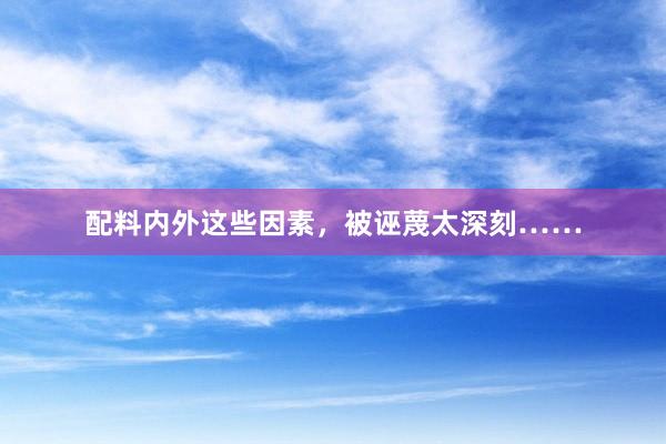配料内外这些因素，被诬蔑太深刻……