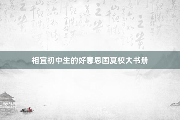 相宜初中生的好意思国夏校大书册
