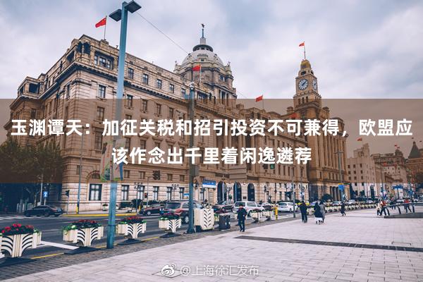 玉渊谭天:加征关税和招引投资不可兼得,欧盟应该作念出千里着闲逸遴荐