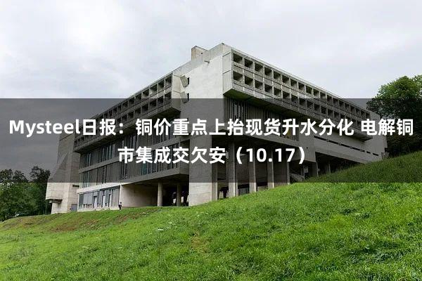Mysteel日报:铜价重点上抬现货升水分化 电解铜市集成交欠安(10.17)
