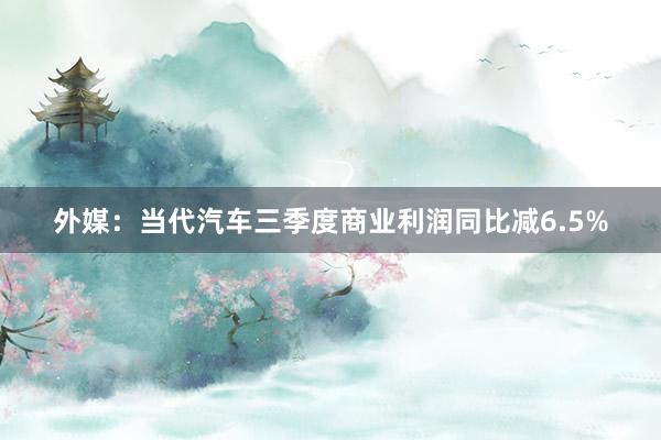 外媒：当代汽车三季度商业利润同比减6.5%