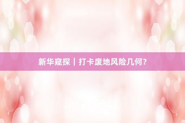 新华窥探|打卡废地风险几何?