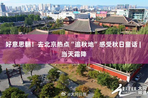 好意思翻!去北京热点“追秋地”感受秋日童话 | 当天霜降