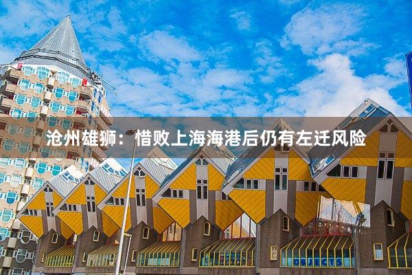 沧州雄狮:惜败上海海港后仍有左迁风险