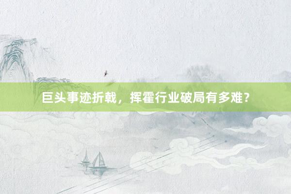 巨头事迹折戟，挥霍行业破局有多难？