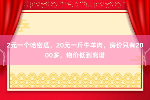 2元一个哈密瓜，20元一斤牛羊肉，房价只有2000多，物价低到离谱